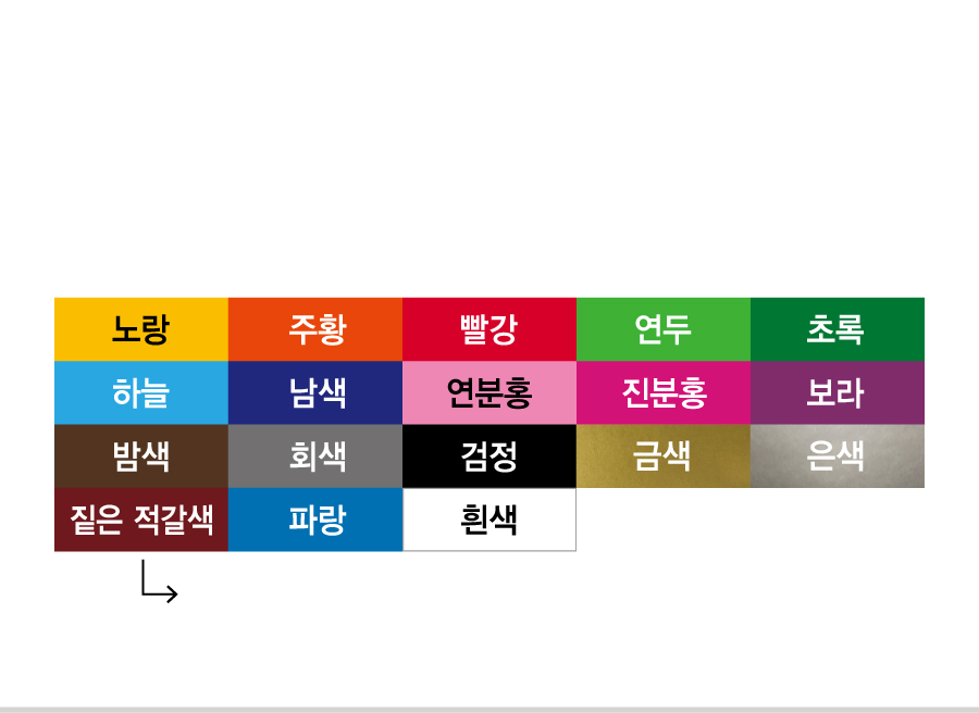 숫자띠라벨(PVC필름 제작)[2.6x1]-색상표